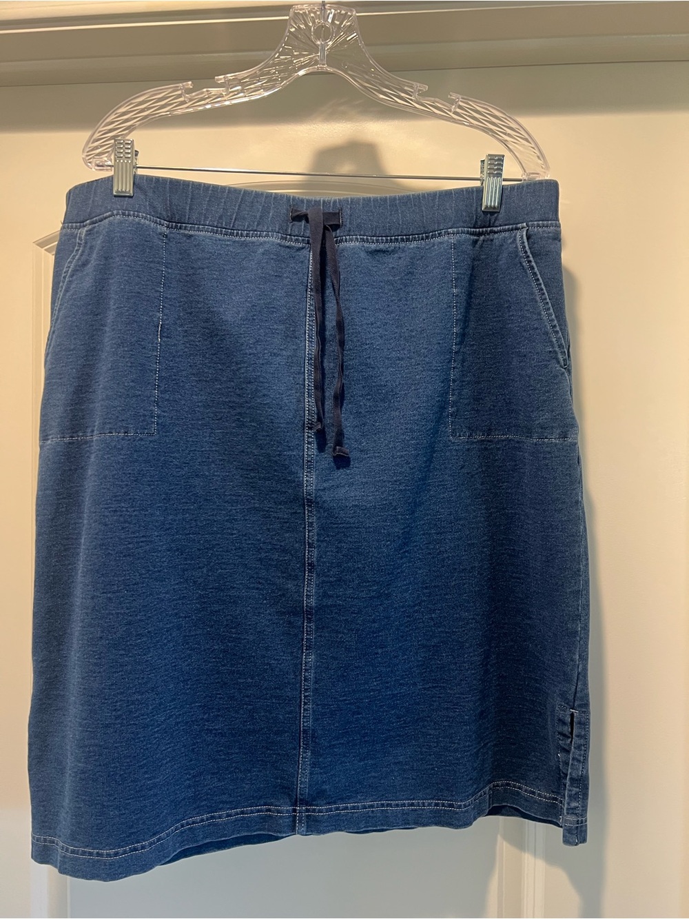J. Jill Pure Jill Indigo Stretch Denim Look Drawstring Skirt XL